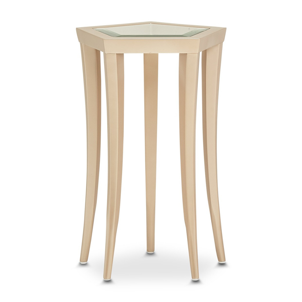 Chairside Table Medium Champagne Finish La Rachelle Collection by Michael Amini  9034225-136