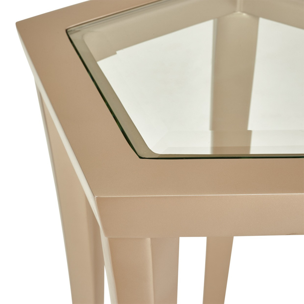 Chairside Table Medium Champagne Finish La Rachelle Collection by Michael Amini  9034225-136