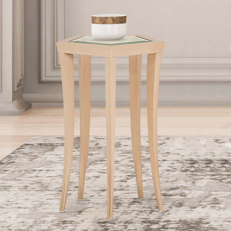 Chairside Table Medium Champagne Finish La Rachelle Collection by Michael Amini  9034225-136