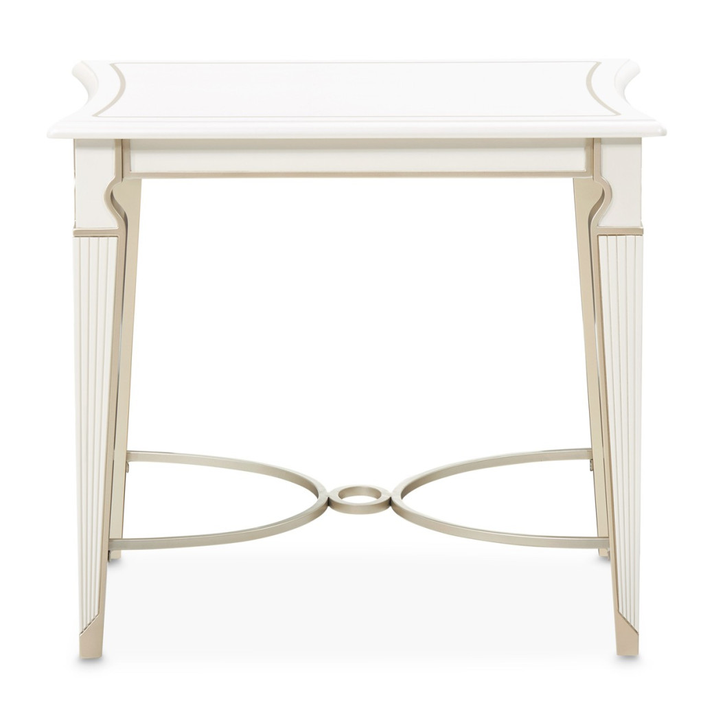 End Table Creamy Pearl Finish La Marisia Collection By Michael Amini  9089202-112