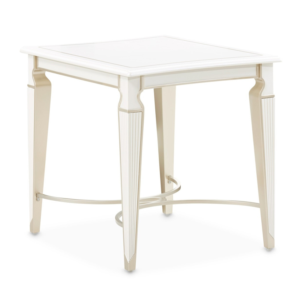 End Table Creamy Pearl Finish La Marisia Collection By Michael Amini  9089202-112