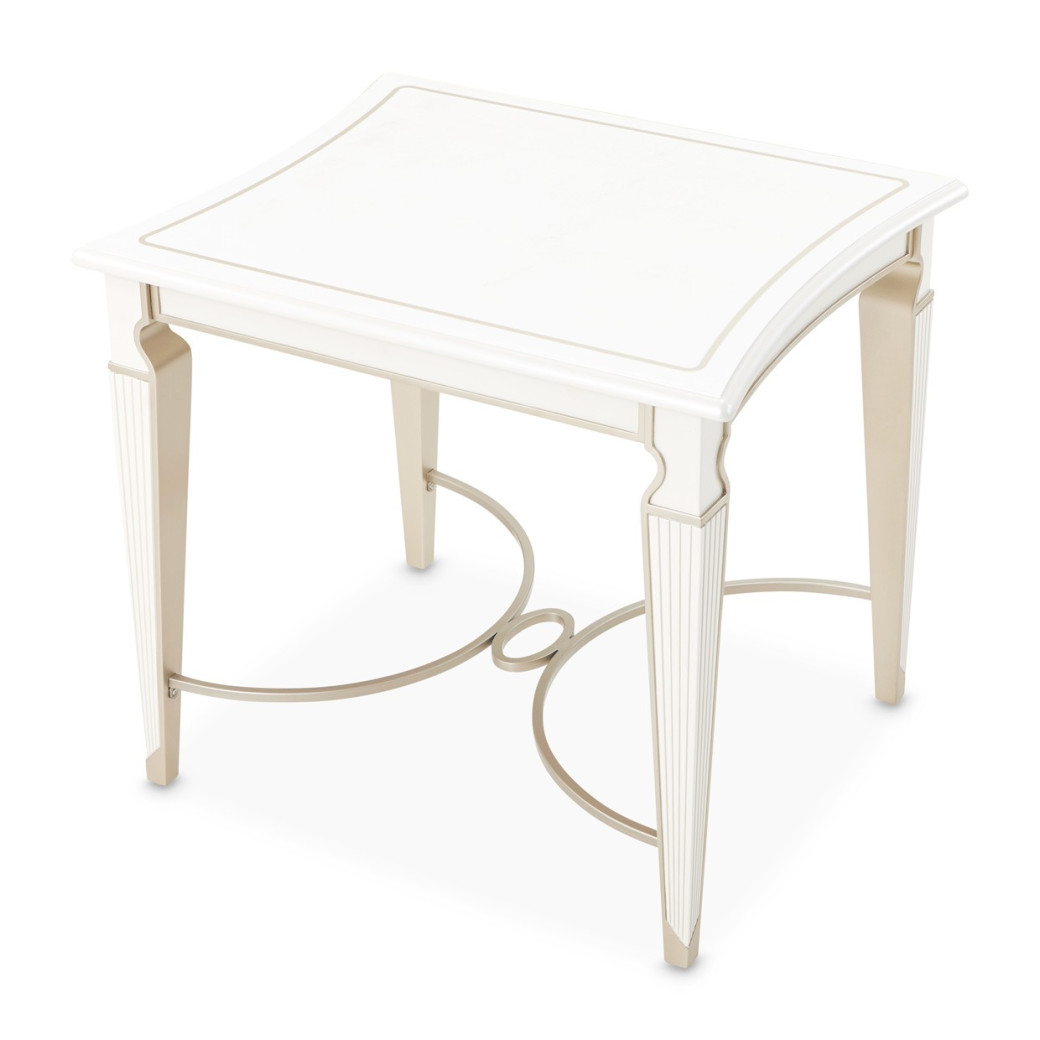 End Table Creamy Pearl Finish La Marisia Collection By Michael Amini  9089202-112