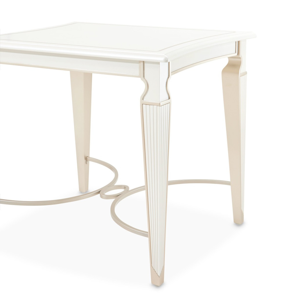 End Table Creamy Pearl Finish La Marisia Collection By Michael Amini  9089202-112