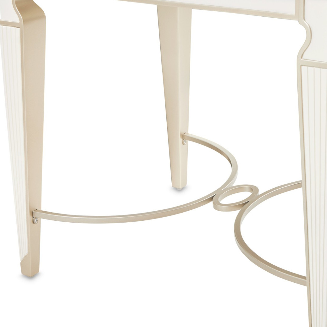 End Table Creamy Pearl Finish La Marisia Collection By Michael Amini  9089202-112