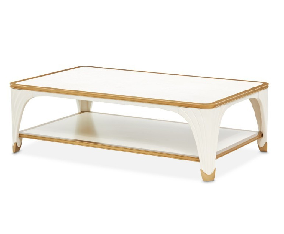 Rect. Cocktail Table Creamy Pearl La Terrazza Collection by Michael Amini 9092201-112