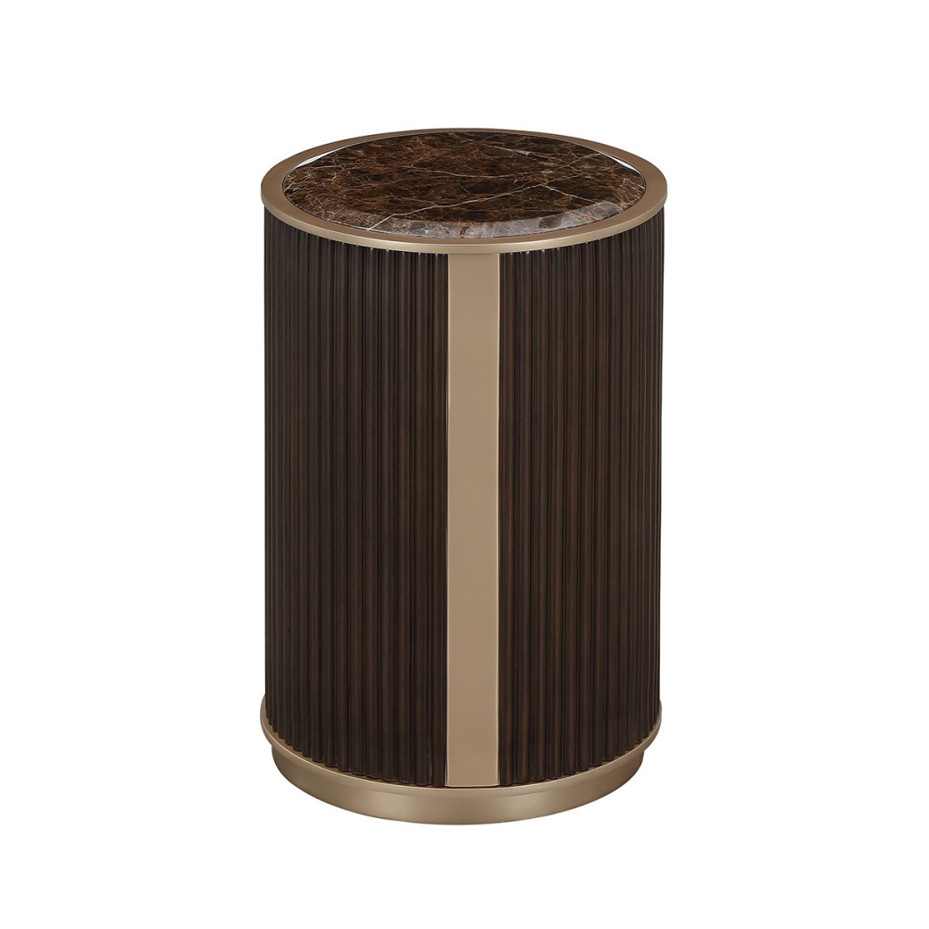 Chairside Table Medium Espresso West Kensington Collection by Michael Amini 9096222-417