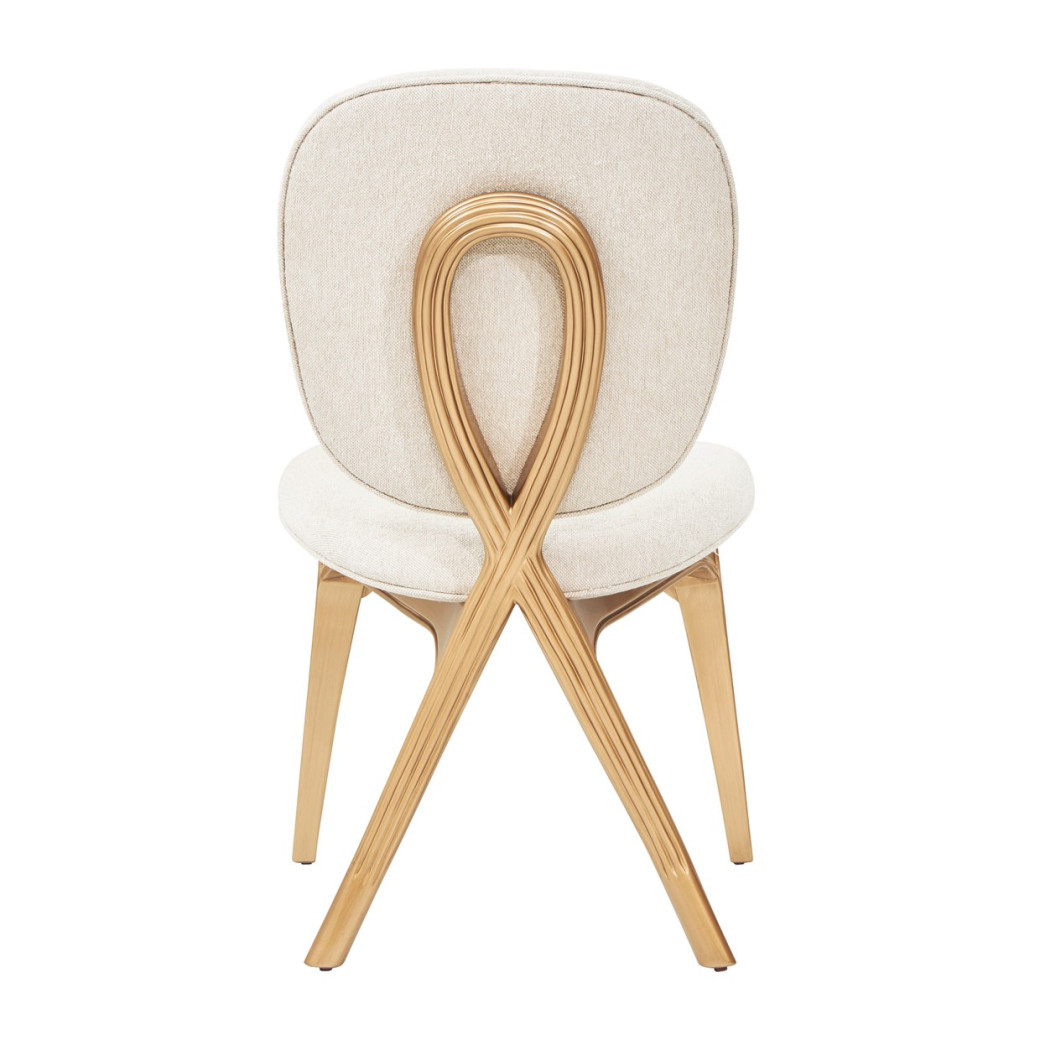 Vanity Chair Warm Pecan Camellia Field Collection by Michael Amini  9090244-400