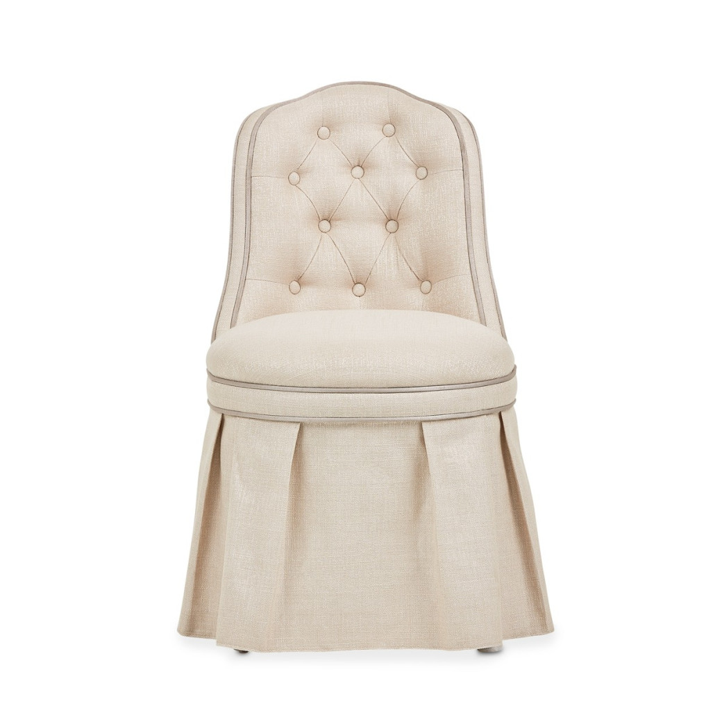 Tufted Vanity Chair Villa Cherie Hazelnut Collection By Michael Amini  N9008804R-000