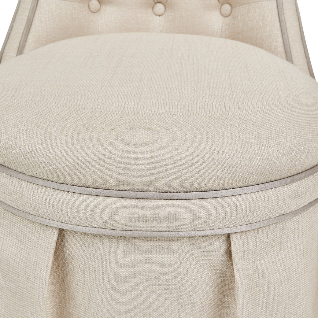 Tufted Vanity Chair Villa Cherie Hazelnut Collection By Michael Amini  N9008804R-000