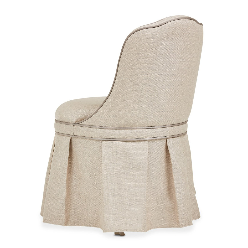 Tufted Vanity Chair Villa Cherie Hazelnut Collection By Michael Amini  N9008804R-000