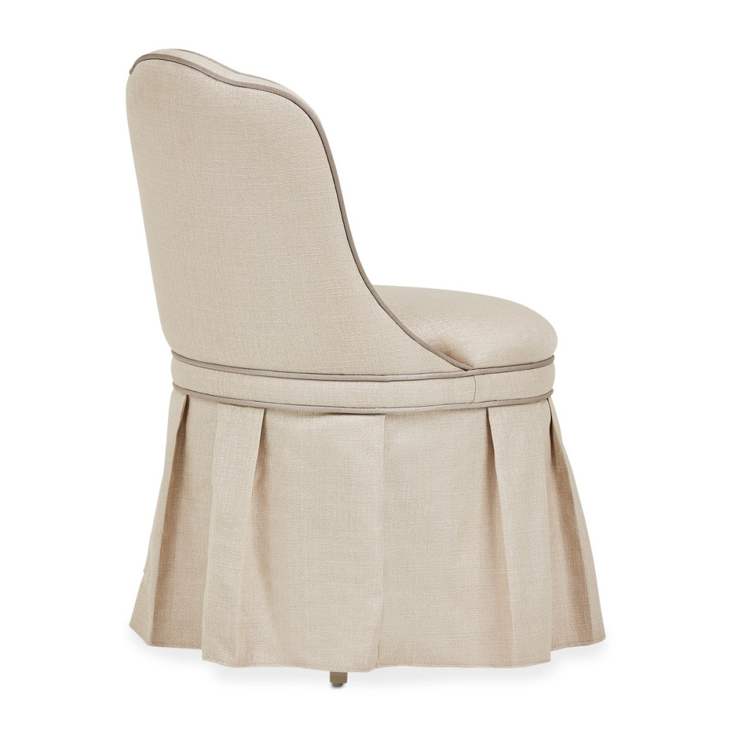 Tufted Vanity Chair Villa Cherie Hazelnut Collection By Michael Amini  N9008804R-000