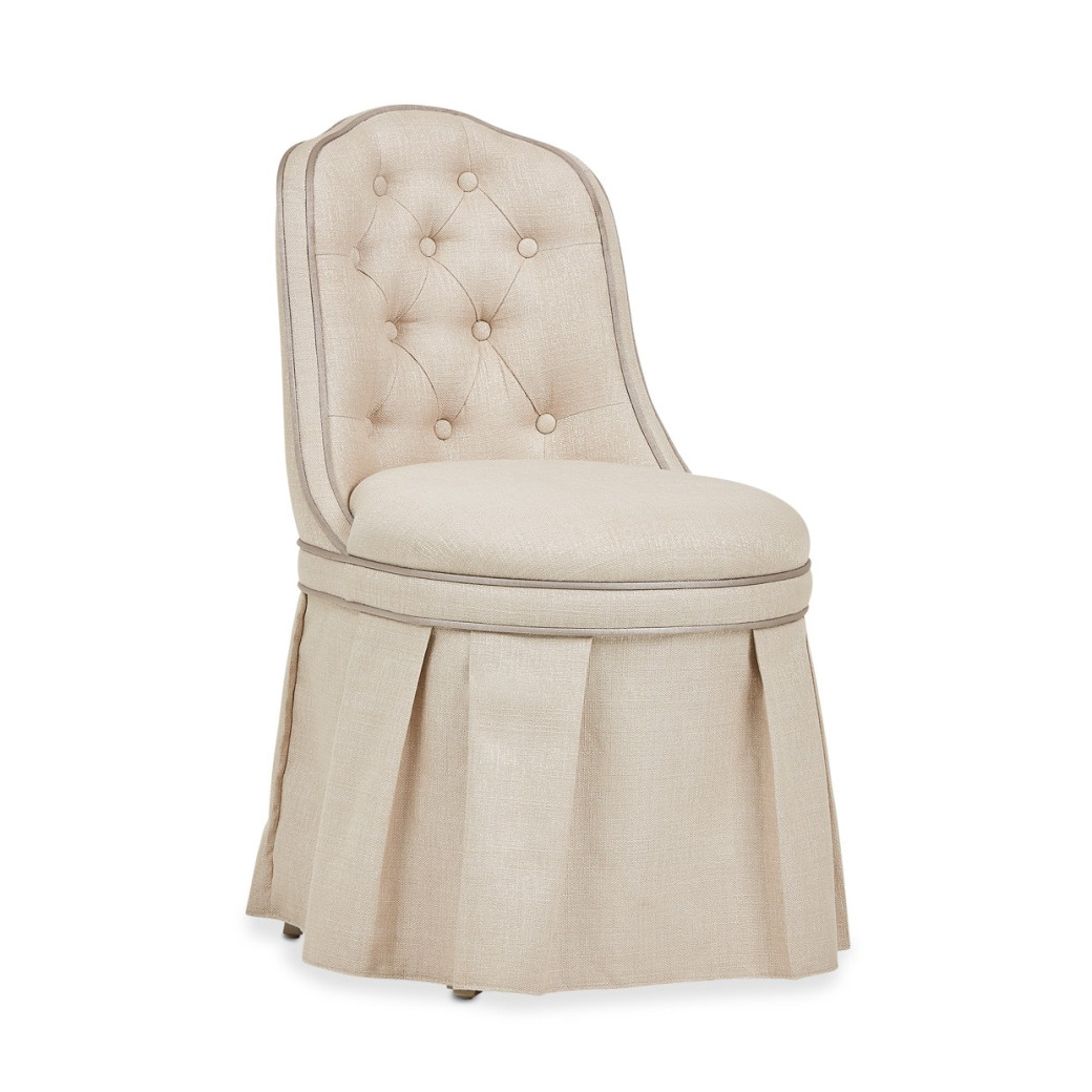 Tufted Vanity Chair Villa Cherie Hazelnut Collection By Michael Amini  N9008804R-000