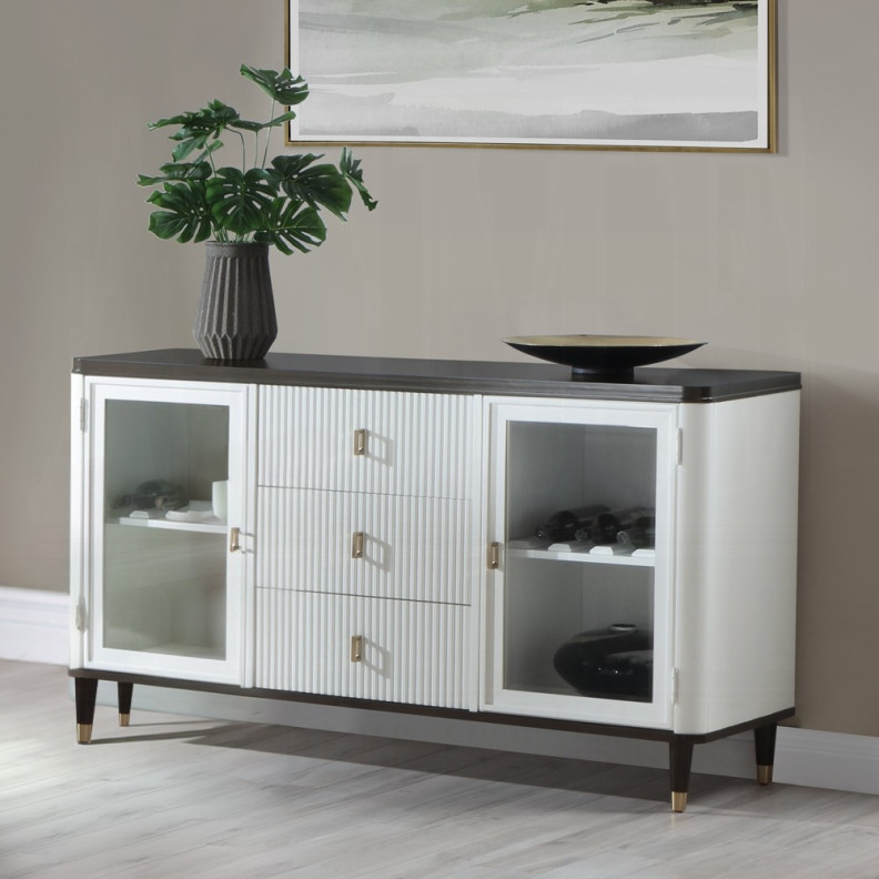 DN02958 Server White & Brown Finish Carena Collection by Acme Furniture