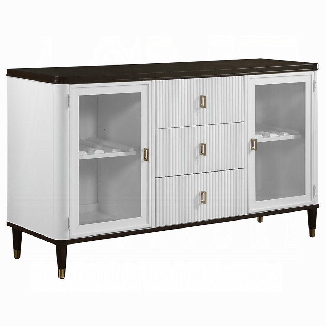 DN02958 Server White & Brown Finish Carena Collection by Acme Furniture