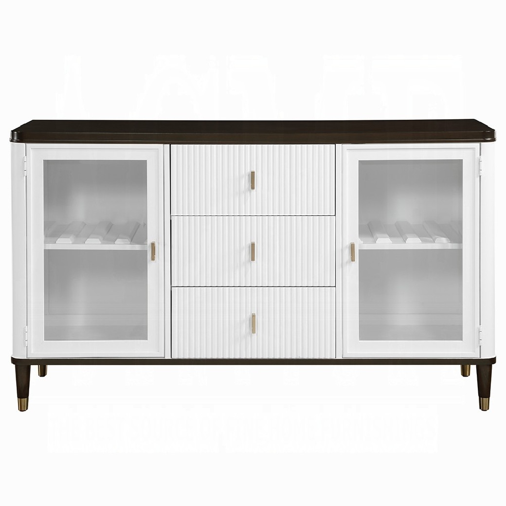 DN02958 Server White & Brown Finish Carena Collection by Acme Furniture