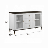 DN02958 Server White & Brown Finish Carena Collection by Acme Furniture
