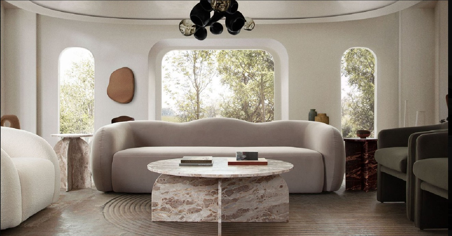 Maya Sofa Collection Winter Mink Velvet Modern Design by Diamond Sofas