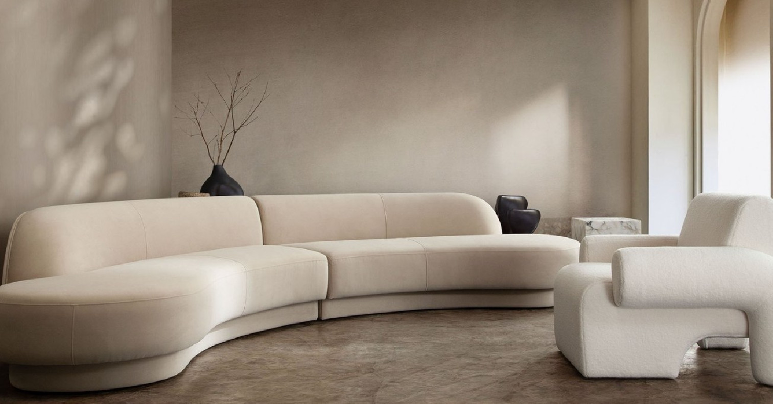 Zelda Collection 2PC contemporary and modern Sectional in light camel velvet by Diamond Sofa