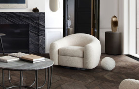 Pascal Collection 1Pc Sofa Modern & Clean Design Bone Textured Boucle Fabric By Diamond Sofa