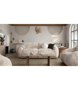 Dawson Modern & Clean Design in Natural Fax Fur By Diamond Sofa