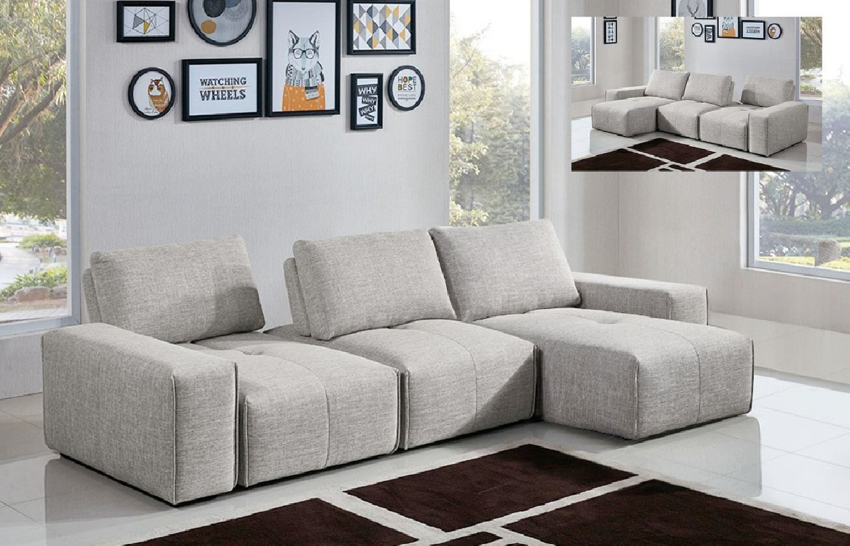 Jazz Collection 5PC Reversible Contemporary and modern Sectional in Barley Fabric by Diamond Sofa