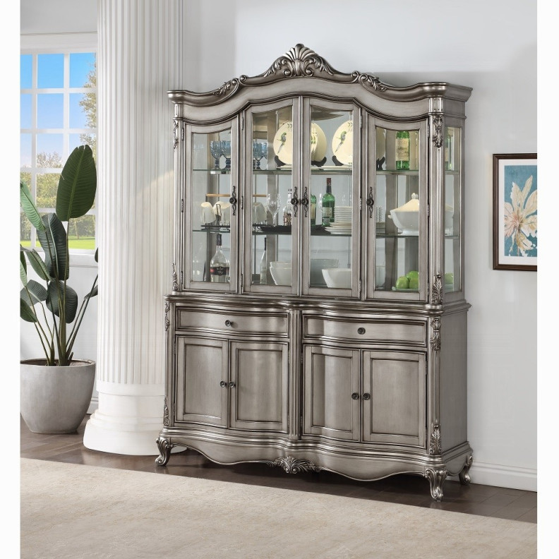DN02284 Platinum Finish Ariadne Hutch & Buffet By Acme Furniture