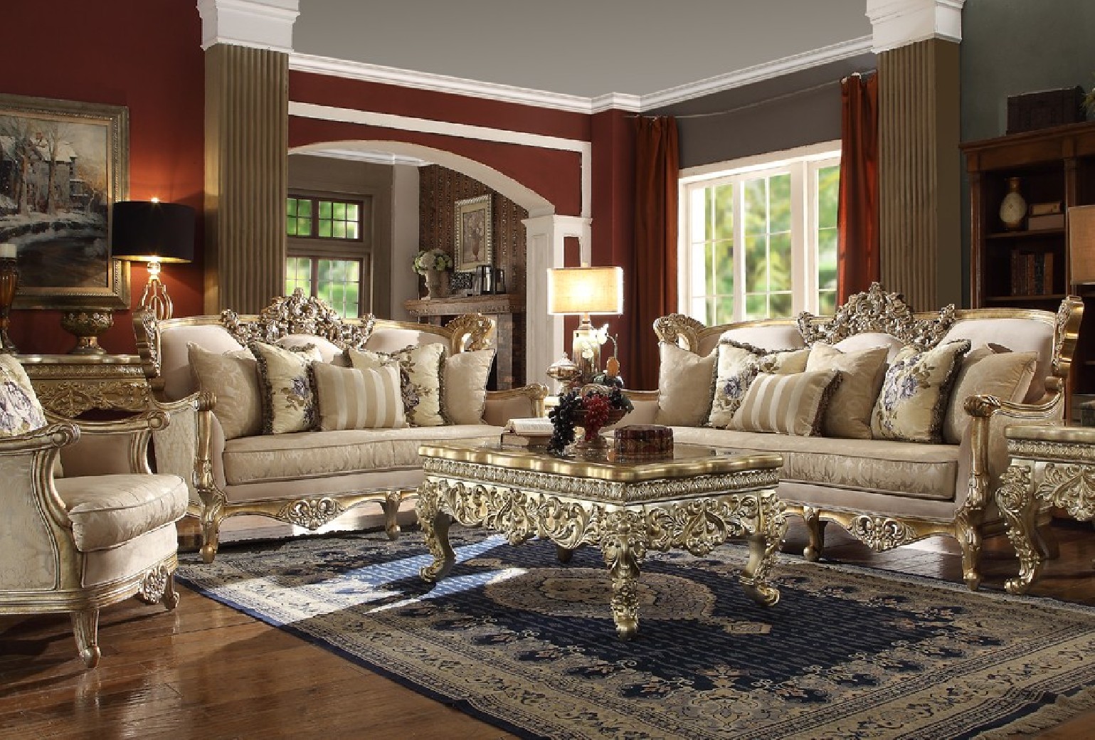 HD 04 Homey Design upholstery living room set Victorian, European & Classic design Sofa Set HD 04 Homey Design upholstery living room set Victorian, European & Classic design Sofa Set