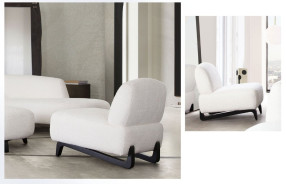 Vesper Collection 2PC Sectional Modern & Clean Design in Faux White Shearling By Diamond Sofa