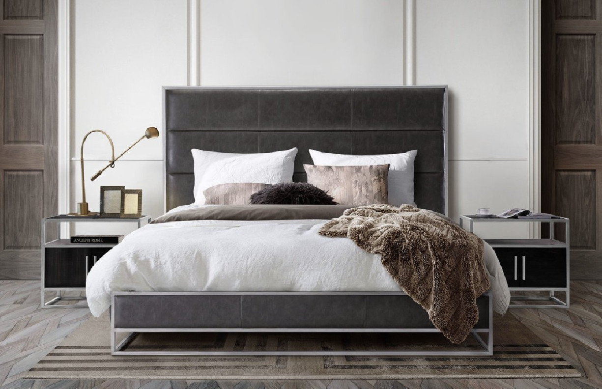 Empire Weathered Grey PU Queen Bed By Diamond Sofa