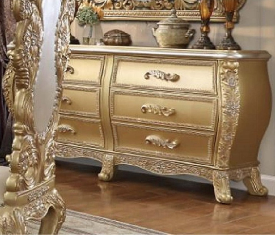 DN01486 Server Victorian Style Gold Finish Cabriole Collection by Acme Furniture