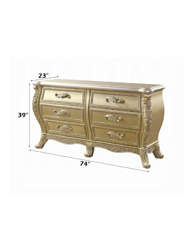 DN01486 Server Victorian Style Gold Finish Cabriole Collection by Acme Furniture