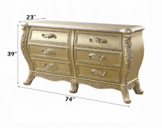DN01486 Server Victorian Style Gold Finish Cabriole Collection by Acme Furniture