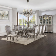 DN02281 7PC Dining Set Platinum Finish Ariadne Collection By Acme Furniture