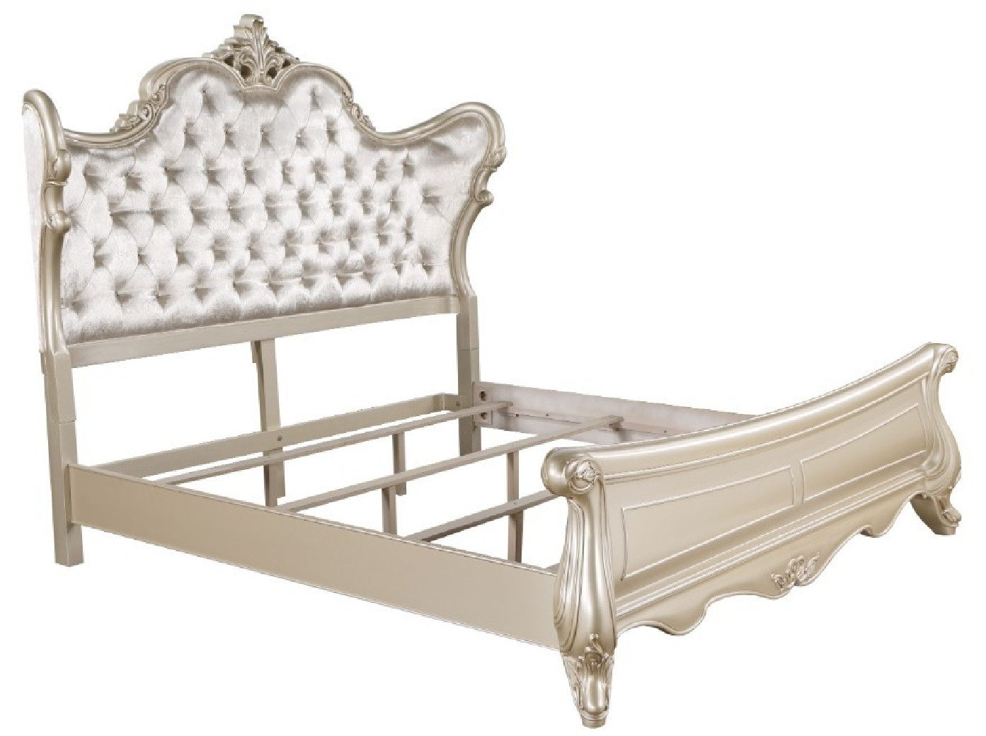 Monique 5Pc Queen Bedroom Set Champagne Finish By New Classic Furniture