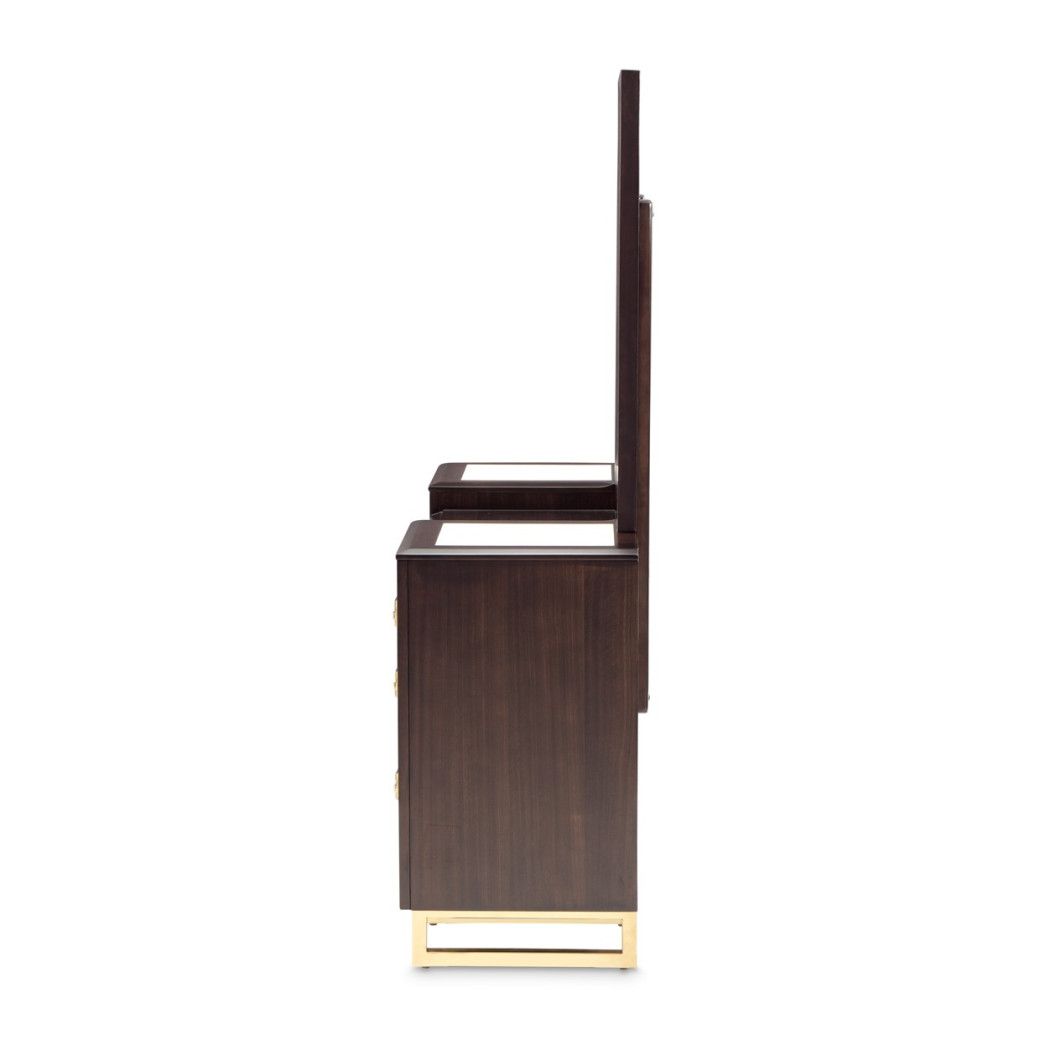 Vanity & Mirror Espresso Finish Belmont Place Collection By Michael Amini. N9085058-VAN2-409