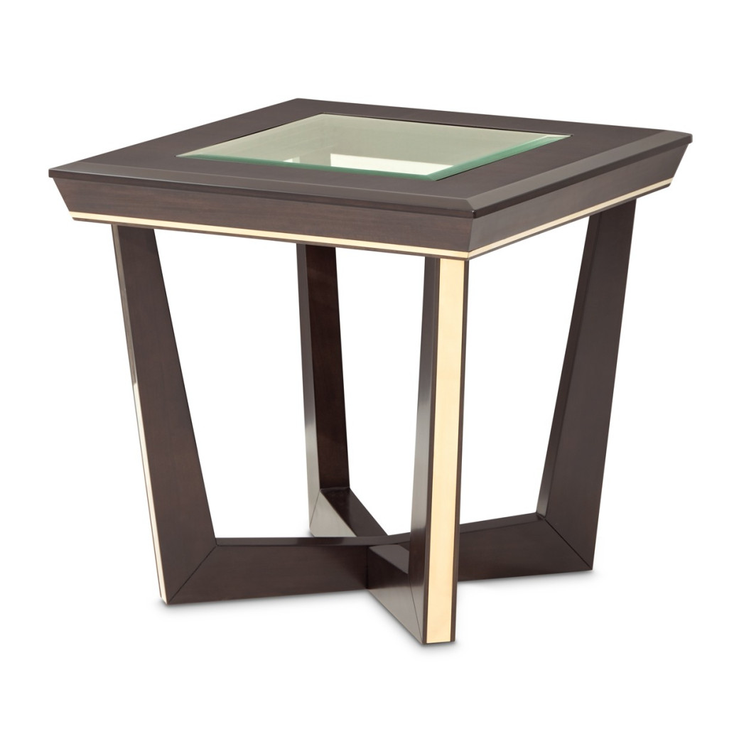 End Table Espresso Finish Belmont Place Collection By Michael Amini  N9085202-409