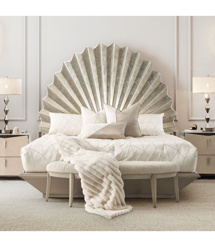 Eastern King Fan Bed Fantosini Silver Collection by Michael Amini 9091000QN3-834