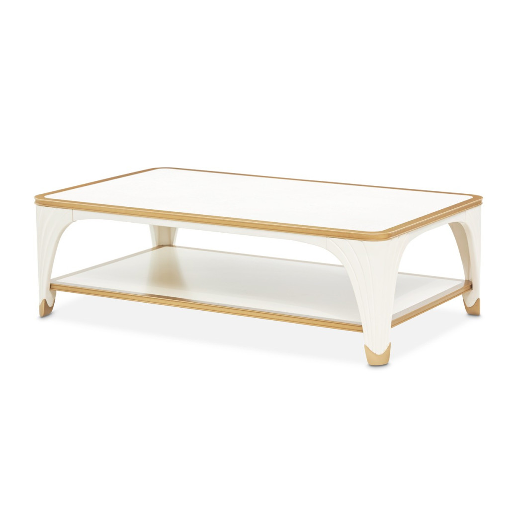 Rect. Cocktail Table Creamy Pearl La Terrazza Collection by Michael Amini 9092201-112