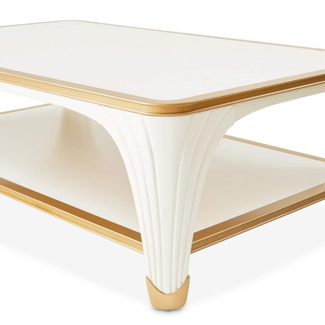 Rect. Cocktail Table Creamy Pearl La Terrazza Collection by Michael Amini 9092201-112