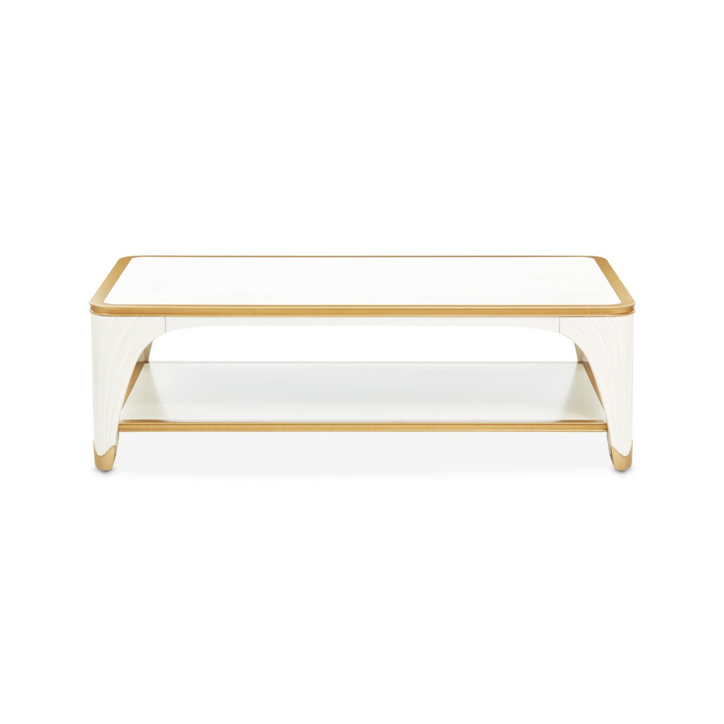 Rect. Cocktail Table Creamy Pearl La Terrazza Collection by Michael Amini 9092201-112