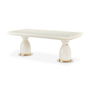 7PC Dining Set Lisbon Collection Silken Matte Cream Finish By Michael Amini LFR-LSBN002-140