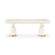 7PC Dining Set Lisbon Collection Silken Matte Cream Finish By Michael Amini LFR-LSBN002-140