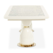 7PC Dining Set Lisbon Collection Silken Matte Cream Finish By Michael Amini LFR-LSBN002-140