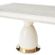 7PC Dining Set Lisbon Collection Silken Matte Cream Finish By Michael Amini LFR-LSBN002-140