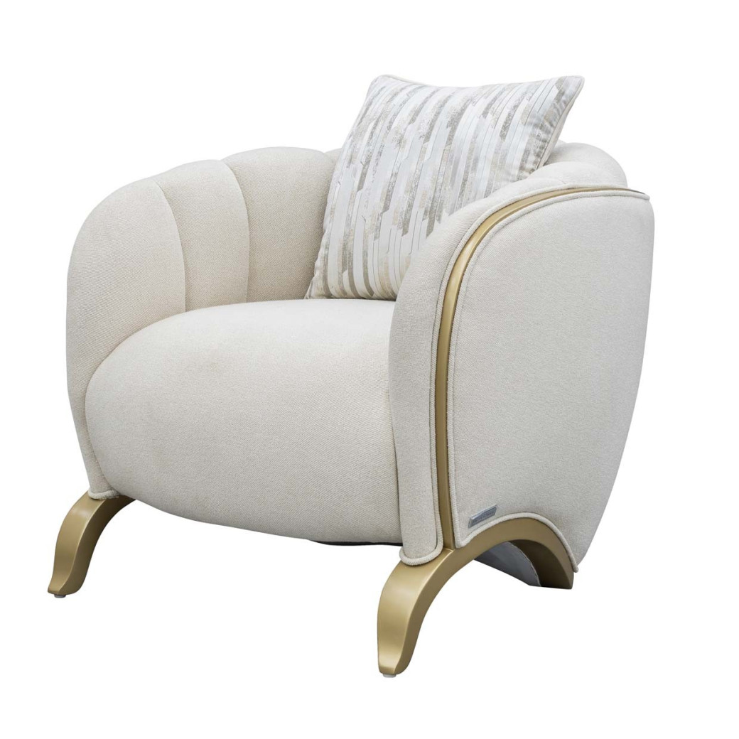 Matching Accent Chair Light Champagne Scotts Square Collection by Michael Amini 9097835-CNSLK-124