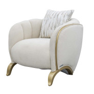 Matching Accent Chair Light Champagne Scotts Square Collection by Michael Amini 9097835-CNSLK-124