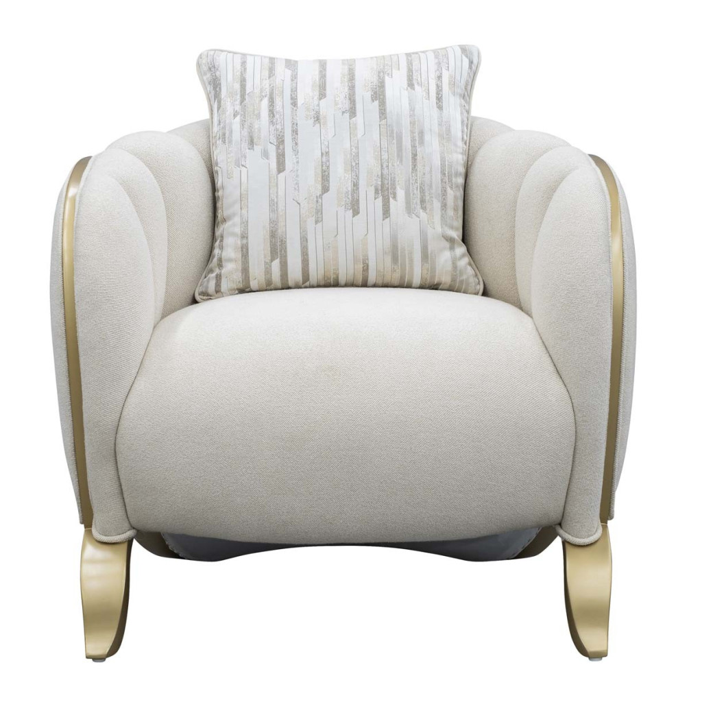 Matching Accent Chair Light Champagne Scotts Square Collection by Michael Amini 9097835-CNSLK-124