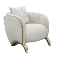Matching Accent Chair Light Champagne Scotts Square Collection by Michael Amini 9097835-CNSLK-124