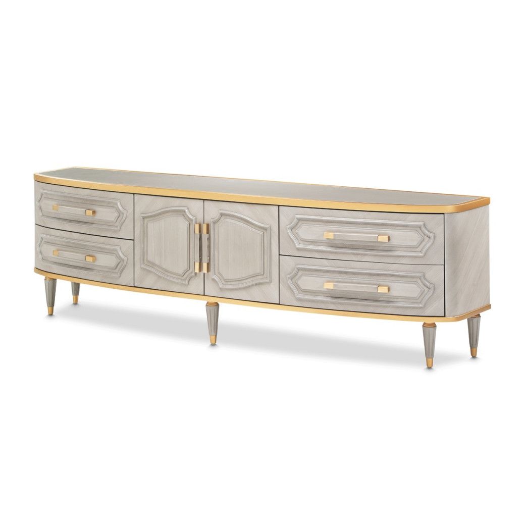 St. Charles Media Cabinet Dove Gray by Michael Amini 9088081-803