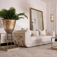 Standard Sofa Cashmere Bright Gold Savannah Breeze Collection By Michael Amini  LFR-SBRZ815-CSM-806